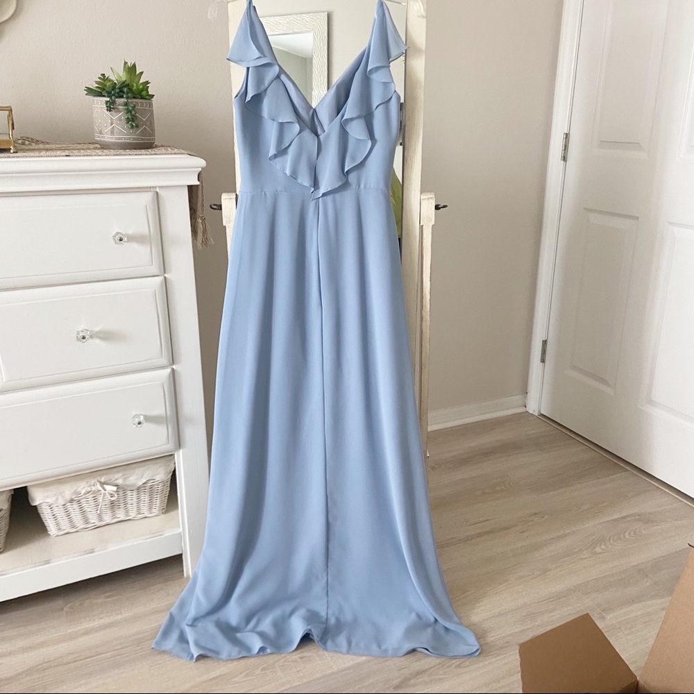 Blue Flutterback Dress - Picture 4 of 14